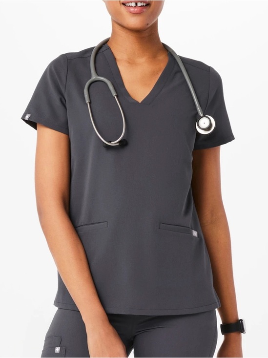 Figs Tops - FIGS Casma Three-Pocket Scrub Top Tan/Khaki Women’s Size Small